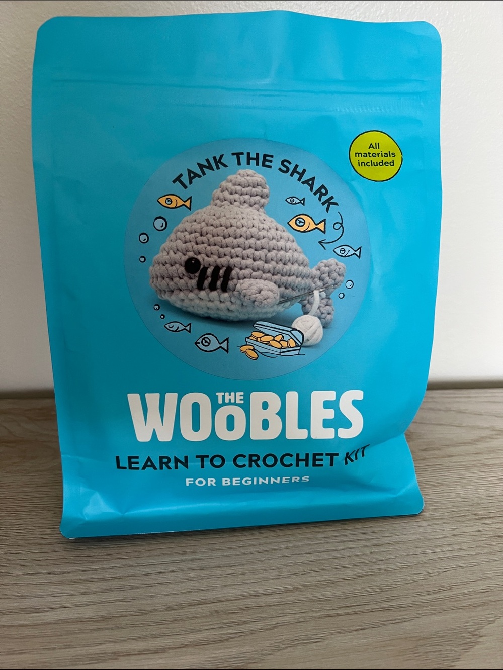 The Woobles Tank the Shark Learn to Crochet Kit - Aqua